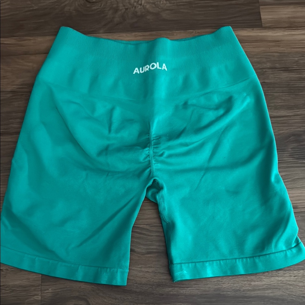 Aurola Teal Biker Shorts